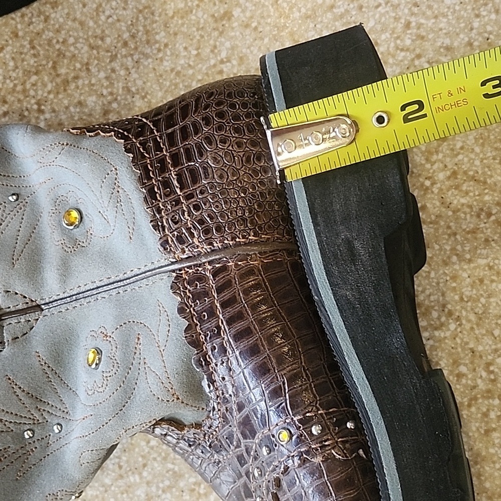 Ariat FATBABY Crock Print Western Boots Size 8.5B - Picture 11 of 12
